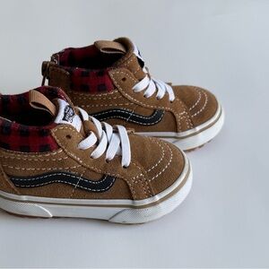 Vans Kids Tan and Black High-Top Sneakers